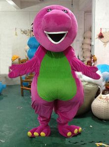 2018 Hot Sale Barney Dinosaur Mascot Kostym Vuxen Size Halloween eller Commercial Activities Outfit Leverans