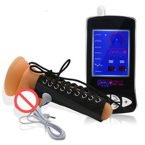 Adult Toys 2022 New Electro Shock Elastic Conductive Penis Rings Electric Shock Therapy Scrotum Sleeve Massagers Sex For Men