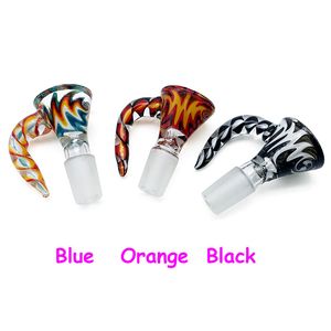 Wig Wag Glass Bowl With Handle Blue Black Orange 14mm 18mm Male Glass Bowl Bong Bowl Piece Smoking Accessories For Glass Beaker Bongs