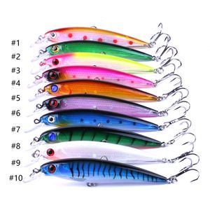 20 adet/grup 10 Renkler yeni minnow lures olta takımı 11CM-13.4G 4 # kanca Dalış Derinliği plastik balıkçılık lures (MI027)