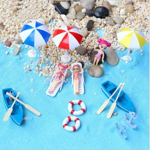 3 renk mini plaj güneş şemsiyesi yenilik ürünleri minyatür pvc bonsai peri süsü bebek evi mikro peyzaj dekorasyonu