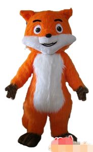 Högkvalitativa riktiga bilder Deluxe Orange Fox Mascot Kostym Vuxen Size Gratis frakt