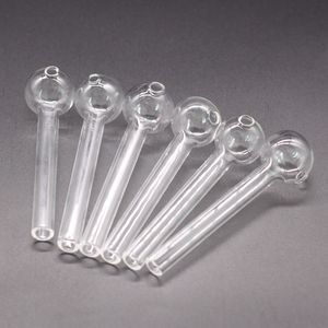 Tubo de vidro de 12 cm e 10 cm Queimador de óleo de vidro transparente Tubo de vidro Tubo de fumar Tubos de óleo para unhas Tubos de água