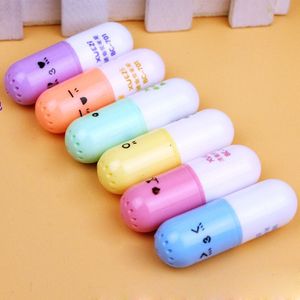 Mini 6pcs/set Lovely Pill Shaped Candy Color Highlighter Pens For Writing Cute Face Graffiti Marker Pen School Office Supply