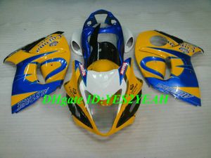 Injektionsgjutningssats för Suzuki Hayabusa GSXR1300 08 09 10 12 GSXR 1300 2008 2009 2012 Yellow Blue Fairings Set + Presenter Sh02