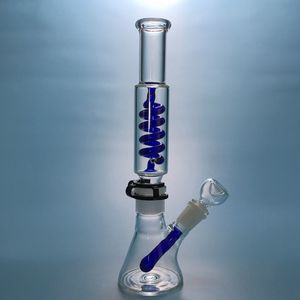 Green Blue Condenser Coil Freezable Beaker Bong Straight Percolator Straight Tube Dab Rigs Water Pipes Build A Bong