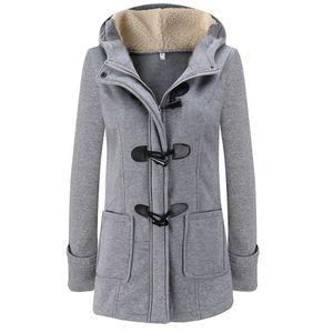 Mode Höst Kvinnor Ullblandning Duffle Coat Overcoat Ladies Hooded Collar Långärmad Jacka Coat Slim Fit Zipper Outwear YF158
