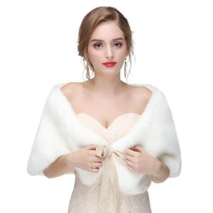 Bolero da sposa in pelliccia sintetica taglia libera Accessori da sposa beige/avorio/nero Accessori da sposa in pelliccia invernale a buon mercato