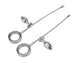 Anello per gallo maschile con possibilità di spostare plug anali in acciaio, cazzi per pene, anelli, giocattoli sessuali
