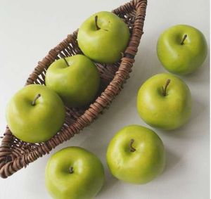 Hem konstgjorda frukter falska gröna mini äpplen skum artificiell dekorativ frukt hus party modell kök dekor