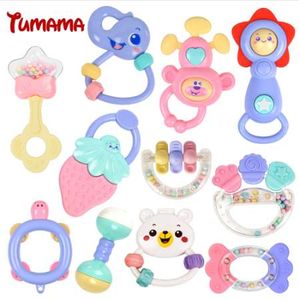 Baby Rattles Educational Baby Toys 0-12 Months 11pcs Teether Music Hand Shake Bed Bell Newborns Monkey Plastic Animal Rattles