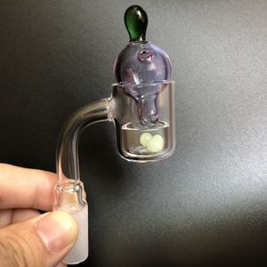 25mm XL Flat Top Quartz Banger Nails CARB CAP med kvartsinsats Bowl och Terp Pearl Bucket 10mm 14mm Glass Water Pipes.