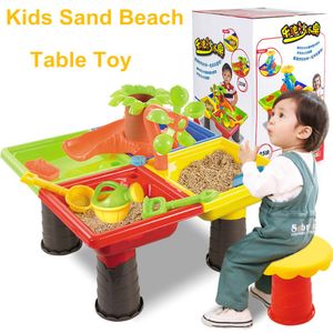 22pcs 모래 물 라운드/스퀘어 테이블 박스 아이 어린이 야외 활동 해변 장난감 놀이 세트 4 개의 분리 된 밝은 색상 재미있는 장난감