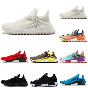 Wholesale human race shoes white for sale - Group buy Hot sale Human Race holi Pale nude cream men running shoes Pharrell Yellow Black White Red blue mens women sports shoes sneakers size