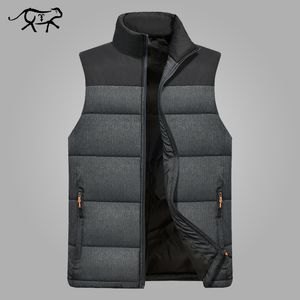 Nya Mens Vinter Ärmlös Jacka Människor Down Vest Mäns Varma Tjocka Hooded Coats Man Bomull-Padded Work Waistcoat Gilet Homme Vest