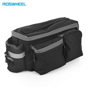 ROSWHEEL 6L Multifunctional Mountain Bike Road Bicycle Bag Cycling Rear Rack Tail Seat Pannier with the detachable belt for shoulder carryin