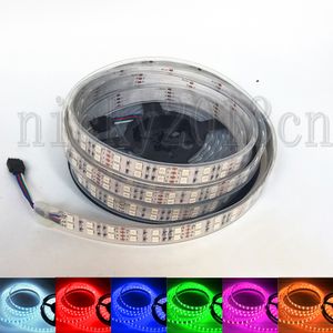 12V 5050 SMD RGB LED Flexibel Strip Light Tape Ribbon String 5m 600LEDS Dubbelrängd IP67 Tube Vattentät Utomhus 120leds / m Flera färgväxling