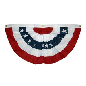 1,5x3 ft tryckta ränder stjärnor USA Plisserad Fan bunting flagga Halv banner för 4 juli självständighetsdagen dekoration