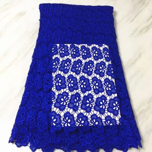 5 Yards/pc Beautiful royal blue african water soluble fabric embroidery french cord lace for dress BW162-8