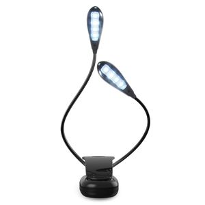 Gadżet Elastyczny Clip-On 8 Super Jasny LED 2 Arms Clip Reading Książka Muzyka Stojak Lampa Lampa Dla E-Książki Laptopy Tablet Wysokiej Jakości Szybki statek