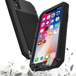 Custodia per telefono antiurto antigoccia impermeabile di marca per iPhone XS MAX XR 11 12 13 14 15 Pro Cover posteriore in metallo