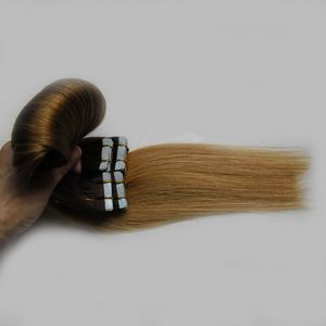 Aplicar fita adesiva fita de pele de pele ombre fita em extensões de cabelo humano prata extensões de cinza loira extensões de cabelo 40 pcs 18 