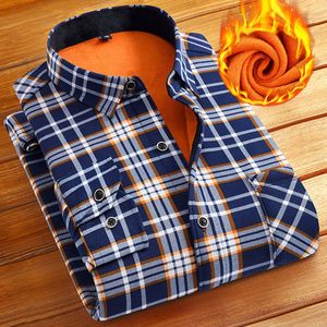 Moda Erkekler Kış Sıcak Flanel Ekose Elbise Gömlek Pamuk Uzun Kollu Erkekler Çalışma Gömlek Marka Casual Slim Fit Camisa Sosyal