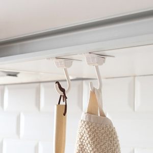 2Pcs Towel Rack Hook Hanging Kitchen Cabinet Cupboard Door Back Trash Garbage Bags Holder Organizer Bathroom Door Racks Stand