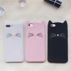 For iphone plus X Phone Case Shell D Bearded Cat ears Silicone cartoon animal Soft Cover Bag funda