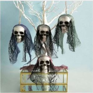 DIY Artificial Foam Skull Bride Clothes Halloween Decor Bone Head Hanging Home Decorations Festival Party Supplies