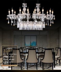 Nowoczesny design K9 Crystal Chandelier Hotel Restaurant Dinging Room Stół Top Oświetlenie żyrandolowe z prostokątnym kryształowym żyrandolem