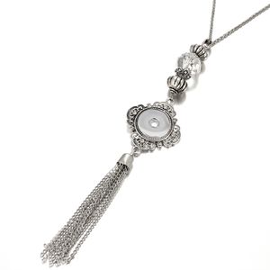 Collana da donna con nappa vintage da 18 mm con bottone a pressione Collana con pendente Boho Bohemian Pendenti senza catena Gioielli fai da te per uomo Stili misti