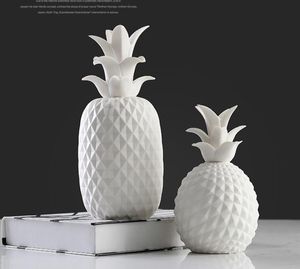 Beyaz seramik simülasyon soyut ananas heykeli ev dekor el sanatları odası dekorasyon el sanatları porselen heykelcik makaleleri hediye