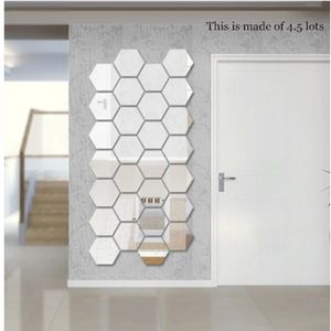 7 adet / takım Geometrik Altıgen Ayna Duvar Sticker, 20x23 cm 7 adet Ekstra Büyük DIY Ev Dekor, Enlarge Oturma Odası, Çıkarılabilir Güvenlik