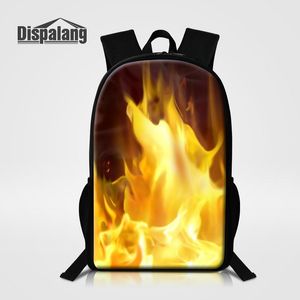 16 tums skolväskor för elementära studenter Cool Fire Blaze Design Ryggsäck Man Dagliga Dagpacks Barn Bagpacks Rugta Partihandel Sac A Dos