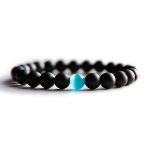 Opal Bead Armband för män Kvinnor Svart 8 mm Natursten Healing Reiki Bön Pärlor Yoga Strand Armband Bangles