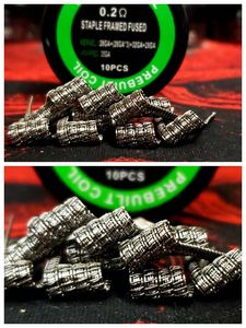 STAPLE FRAMED Twisted Fused COIL STAPLE STAGRED Fused Flat Prebuilt Wire Premade Wrap Wires 0,15Hm 0,2Hm 4Types 10st/Box Vape