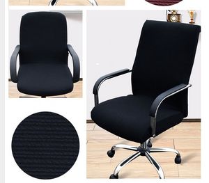 Singel färg färg Stor elastisk dator stol täcker vardagsrum utan armstöd kontor stretch tight wrapping pappersstol hem inredning