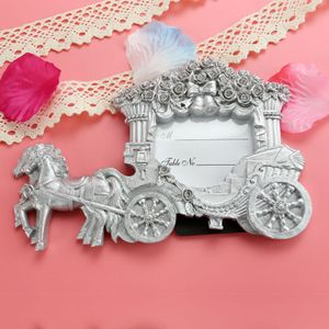 Feis grossist Cinderella harts silver vagn Plats Korthållare Bröllop Förlovning Party Bankett Namn Kort Bröllop Favor