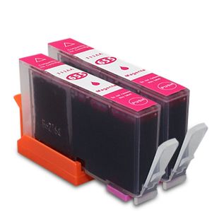 Bosumon REBRAFTURECTURED INK CARTRIDGE FÖR HP655 Kompatibel med OfficeJet 3525 4615 4625 5525 6520 Skrivare (2 röd med chip)