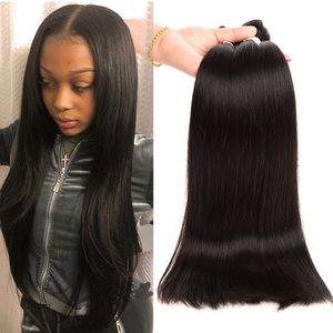 Malaysian Human Hair Extensions 30-40inch Longer Inch 3 Bundles Virgin Remy Hair Weaves Silky Straight Natural Black Wefts