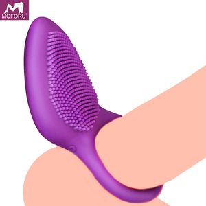 MQFORU Penis задержка кольцевые вибраторы для мужчин женщин секс игрушки клитор массажер для взрослых эротическая игрушка длительный вибрирующий член фаллоимитаторные кольца Y1890804