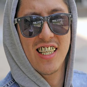 Wholesale vampire silver for sale - Group buy Gold Silver Rose Gold Hip Hop Teeth Grillz Caps Top Bottom Grill Set Vampire Teeth