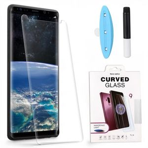 3D Curved completa Glue vidro temperado com luz UV na caixa para a Samsung S20 Note20 S9 S8 Além disso completa adesivo protetor de tela amigável Caso