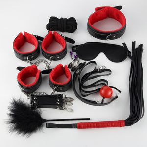 10 Pcs/ Set Sex Toys For Adults Bdsm Bondage e Fetish Mask s Nipple Clamps Mouth Gag Bdsm Mask Whip For Women S19706