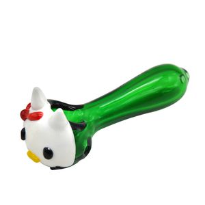 Chegada nova Gato bonito tubos de vidro 4.0 cm de comprimento de vidro verde fumar cachimbos de bong cachimbo para cachimbo de cachimbo de água Portátil