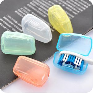 Contenitore di stoccaggio in plastica di alta qualità per spazzolino da denti Spazzolino da denti portatile Copricapo 5 colori Supporto da viaggio Escursionismo Custodia da campeggio Novità