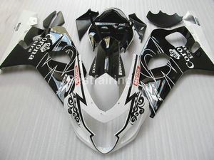 Gratis Custom Fairing Kit för Suzuki GSXR600 GSXR750 2004 2005 Svart Vit GSXR 600 750 K4 K5 Fairings VW23