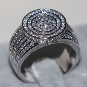 Majestic Sensation Smycken Kvinnor Män Ring Pave Set a Zircon CZ Sterling Silver Engagement Wedding Band Ring