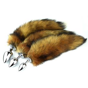 Fox Tail butt plug Metal Anal Plug Fire Fox tails Sex Anal Toy sex game Erotic role play toy D18111502